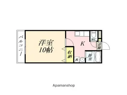 LUZ62(1K/1階)の間取り写真