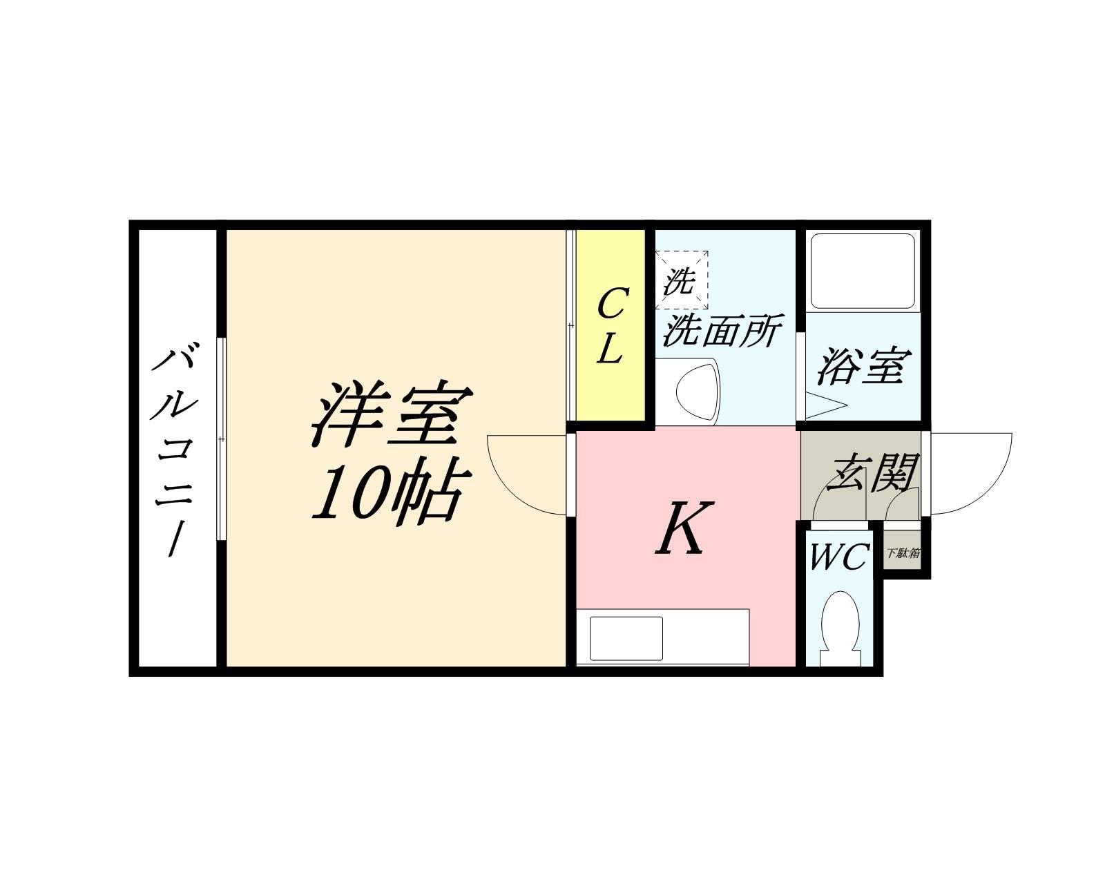 アクセスワケⅡ(1K/3階)の間取り写真