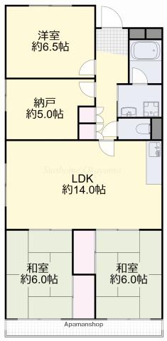 南方パークマンション(3SLDK/3階)の間取り写真