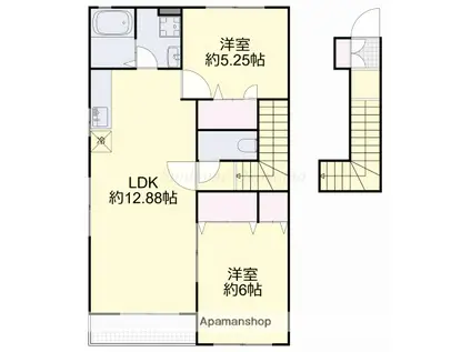 ファルコン1(2LDK/2階)の間取り写真