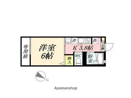 ゆうハイツ(1K/1階)の間取り写真