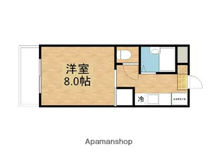 ゼブラハイツ(1K/1階)の間取り写真