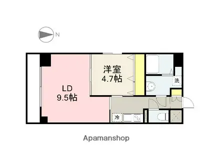 ハアラン表町(1LDK/2階)の間取り写真