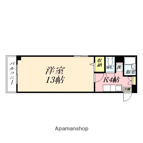 フォレスト東古松(1K/6階)の間取り写真