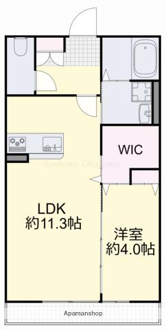 アルカ・ソラーレⅢ(1LDK/1階)の間取り写真