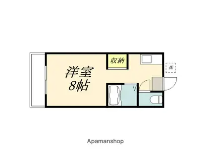 ウエスト岡山Ⅱ(1K/2階)の間取り写真