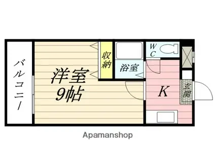 フローラ伊島(1K/3階)の間取り写真