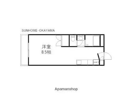 ブランニュータウン(1K/5階)の間取り写真