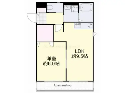 レジデンスC(1LDK/1階)の間取り写真