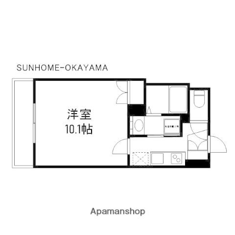 GRAND ETERNA岡山 2(1K/3階)の間取り写真