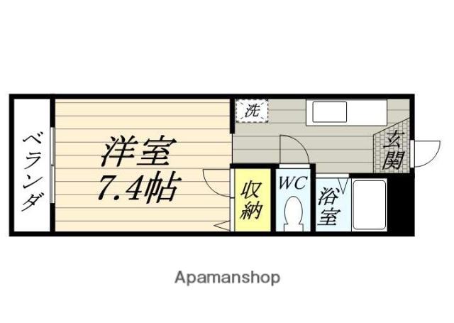 OKANOⅡ(1K/3階)の間取り写真