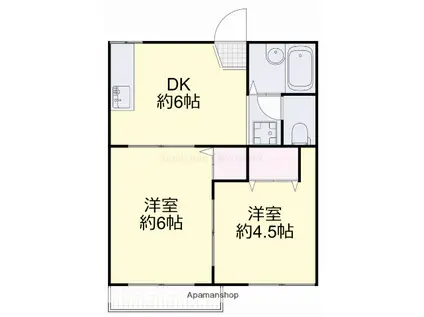 メゾン若草(2DK/2階)の間取り写真