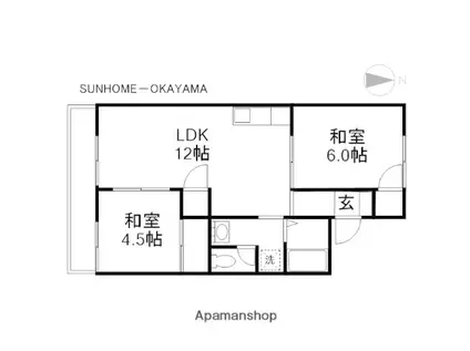 グリーンハイツ福浜B(2LDK/2階)の間取り写真