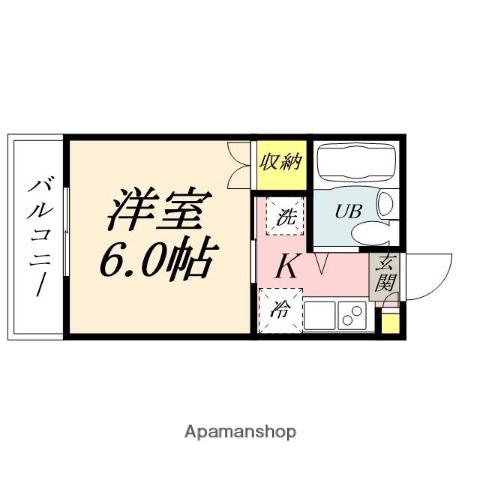 プレアール原尾島(1K/3階)の間取り写真