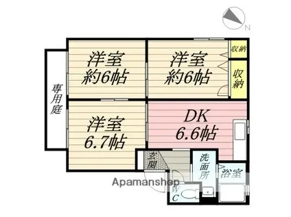 シャーメゾンふじ(3DK/1階)の間取り写真