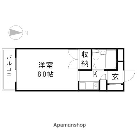 アルファ清心町1(ワンルーム/2階)の間取り写真