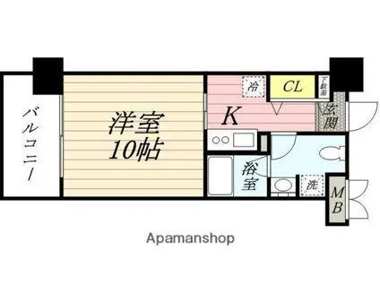 AXⅠS伊島(1K/8階)の間取り写真