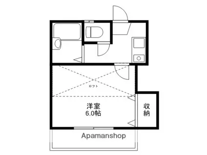 HIM竹田(1K/1階)の間取り写真