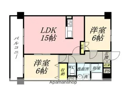 アリベ東古松(2LDK/9階)の間取り写真