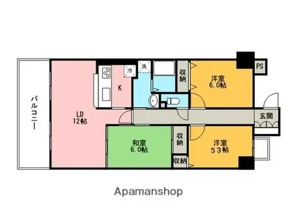 アルファステイツ西市ツインズⅡ(3LDK/9階)の間取り写真