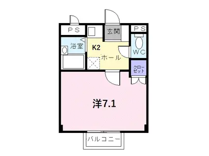オーキッドテラス平井(1K/2階)の間取り写真