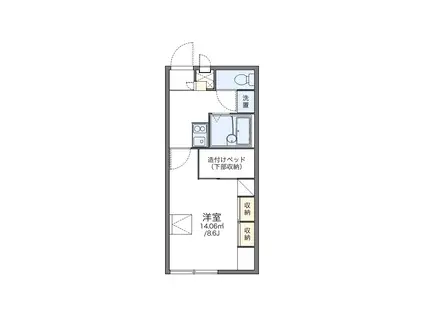 レオパレスブルースカイⅢ(1K/2階)の間取り写真