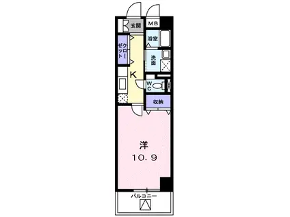 サニーレジデンスYK(1K/3階)の間取り写真