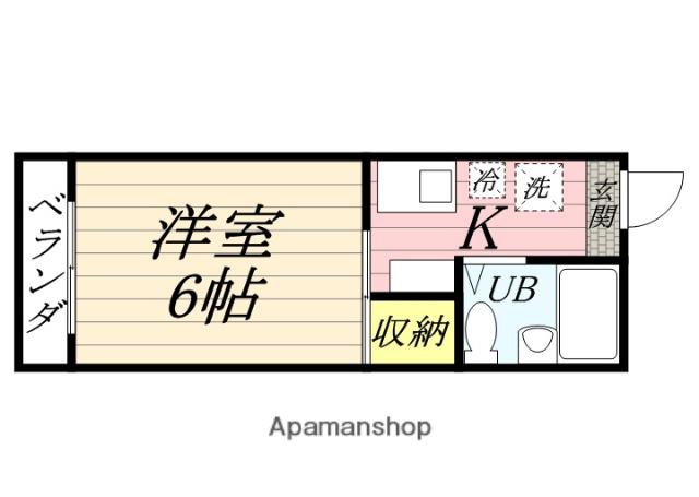 アソシエ島田(1K/2階)の間取り写真
