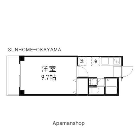 リオ西川原(1DK/2階)の間取り写真