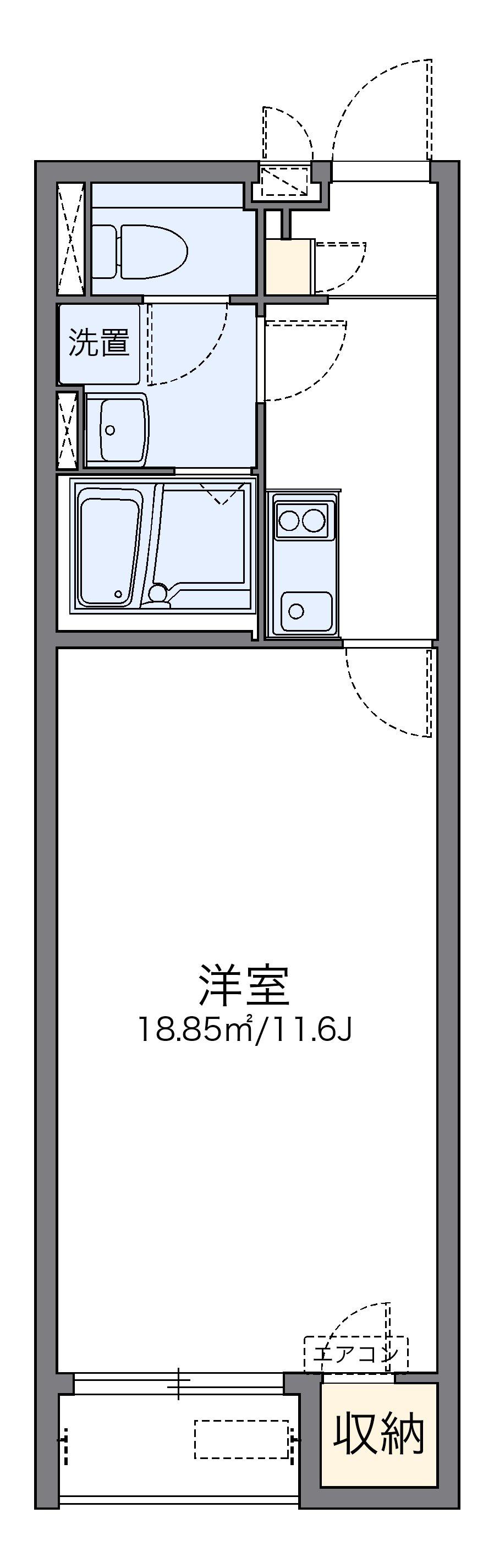 レオネクストサンヴィラージュ(1K/2階)の間取り写真