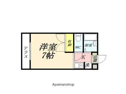 パルフィオーレV(1K/2階)の間取り写真