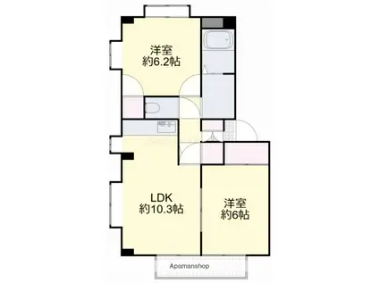 フォブールせが(2LDK/1階)の間取り写真