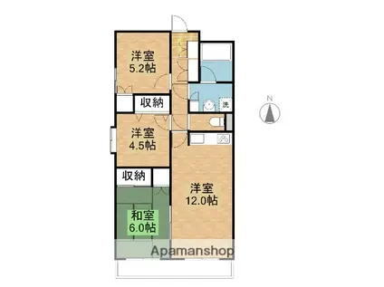 コマンドモジュール(3LDK/5階)の間取り写真