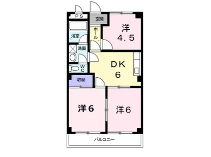 ニューハートランド(3DK/2階)の間取り写真