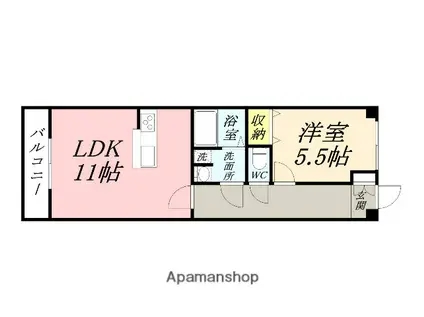 ユーティリティーホームⅠ(1LDK/2階)の間取り写真