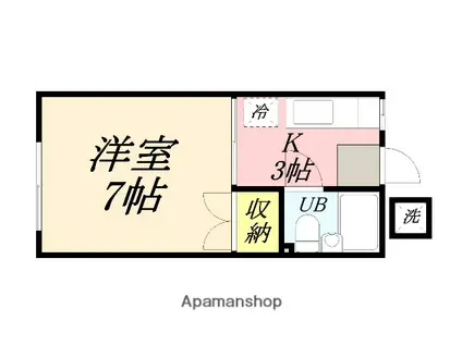 コーポ大野辻(1K/1階)の間取り写真
