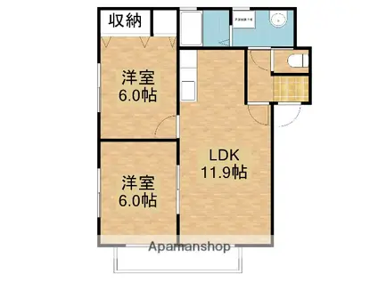 グリーンピア福浜(2LDK/1階)の間取り写真