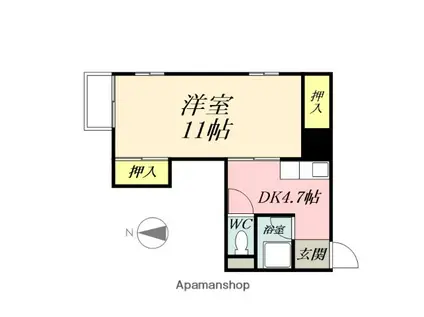 サンジェルマン番町(1DK/2階)の間取り写真
