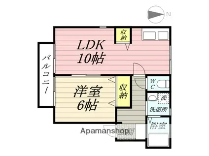 スカイガーデン関(1LDK/2階)の間取り写真