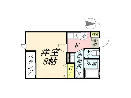 ARROWS SQUARE今保 C棟(1K/1階)の間取り写真