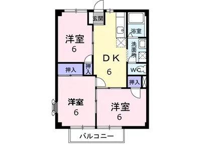 ニューシティフォーレストハイツ(3DK/1階)の間取り写真