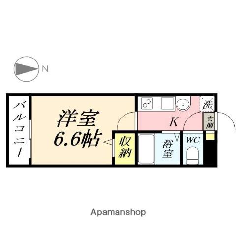 ウェーブレジデンス原尾島Ⅲ(1K/2階)の間取り写真