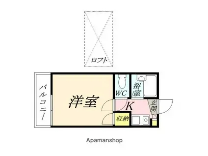 清輝橋第2レジデンス(1K/1階)の間取り写真