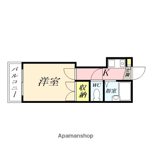 旭本町第2レジデンス(1K/2階)の間取り写真