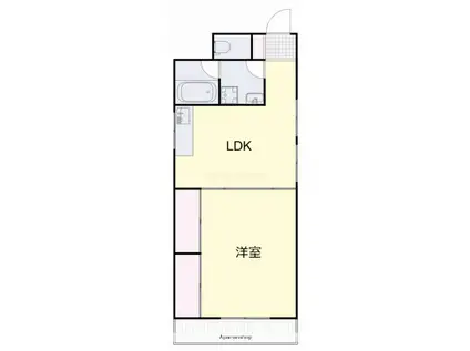 倉元ビル(1LDK/4階)の間取り写真