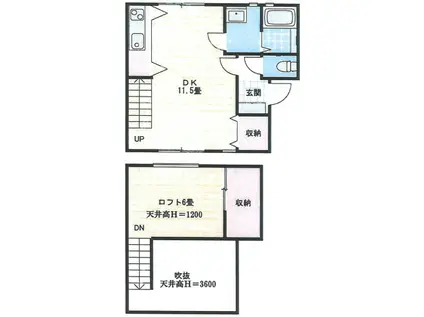 カーサフィオーレ野田(1LDK/1階)の間取り写真