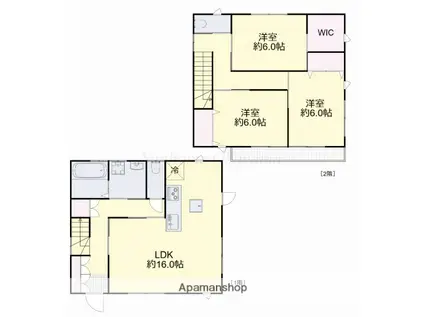 宇野線 備前西市駅 徒歩10分 2階建 築10年(3LDK)の間取り写真