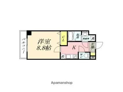 THE MODERN 表町(1K/7階)の間取り写真