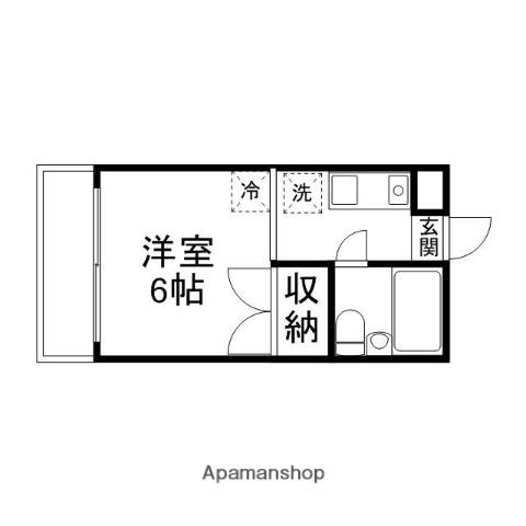 コーポ半田1(1K/1階)の間取り写真