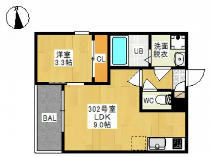 REGALEST JM 青江(1LDK/3階)の間取り写真